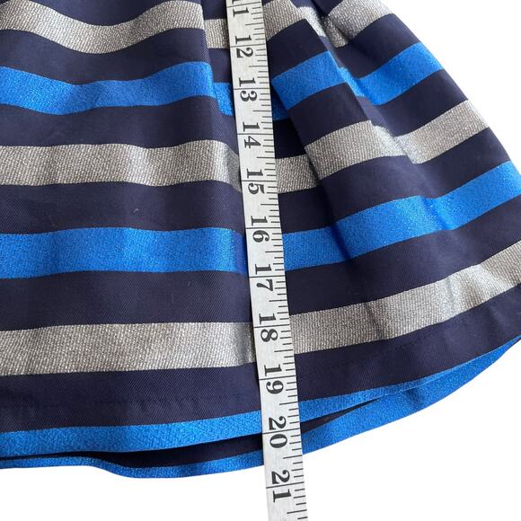 FunFun Girls Holiday Dressy Dress Navy Blue Silver Satiny Stripe Sleeveless NWT - Picture 5 of 8